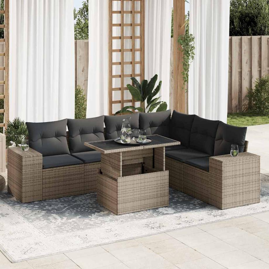 VidaXL set di divani da giardino Polirattan  