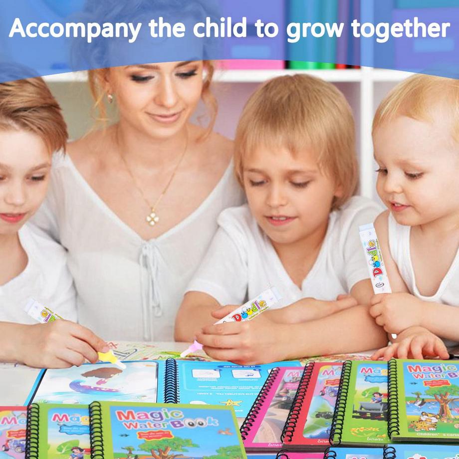 Activity-board  Livre de coloriage magique avec crayon à eau, jouets de dessin et de gribouillage pour enfants 