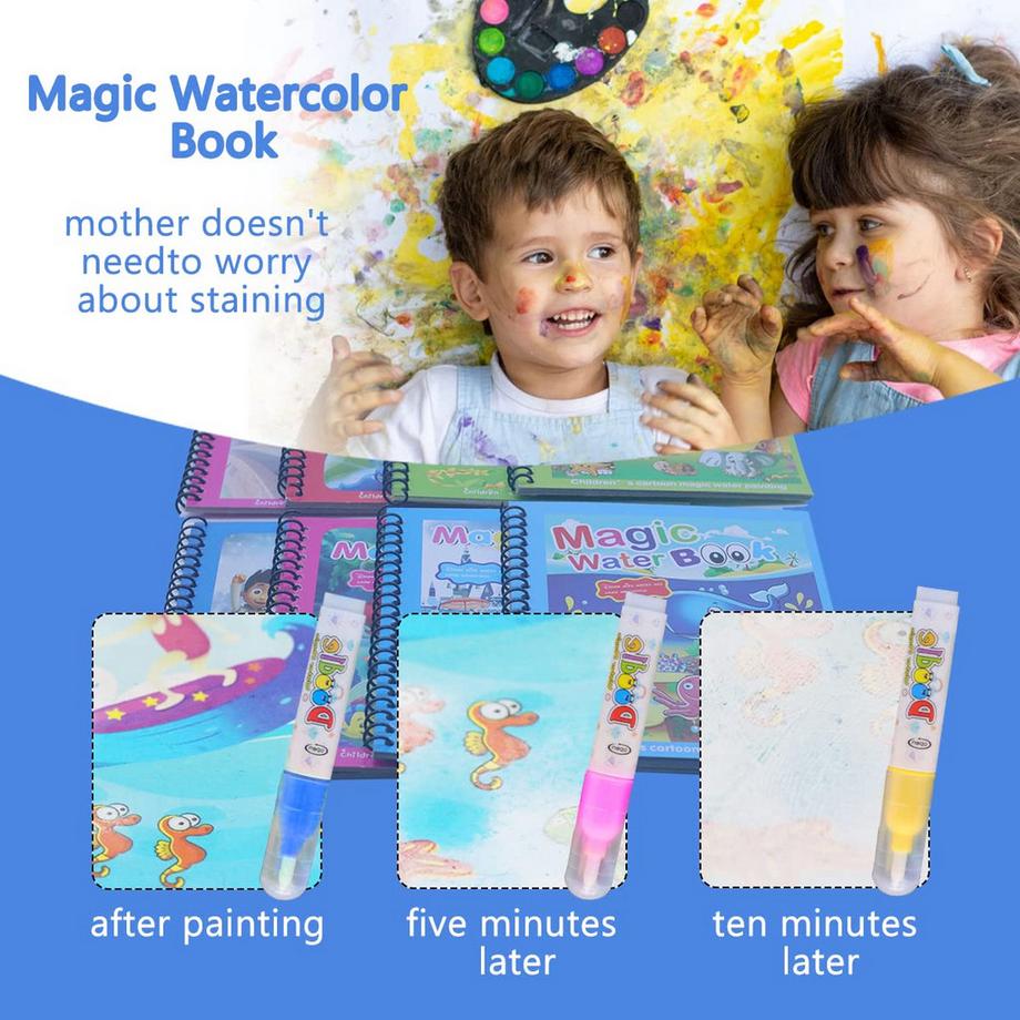 Activity-board  Livre de coloriage magique avec crayon à eau, jouets de dessin et de gribouillage pour enfants 