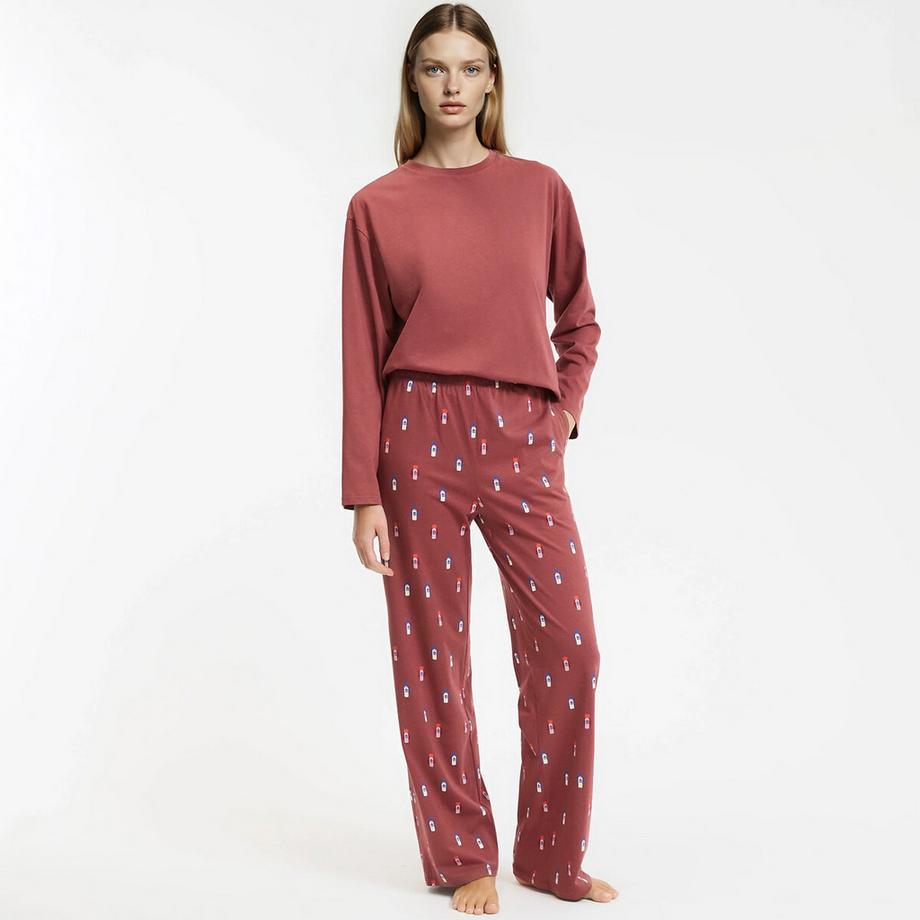 La Redoute Collections Weihnachtspyjama aus Baumwolljersey  