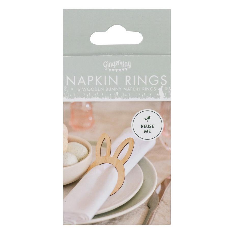 Ginger Ray  Ronds de Serviettes en Bois Oreilles de Lapin 