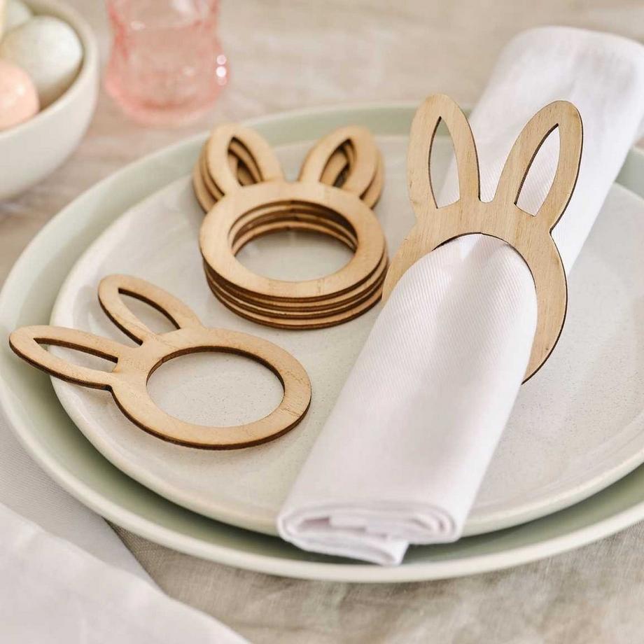 Ginger Ray  Ronds de Serviettes en Bois Oreilles de Lapin 