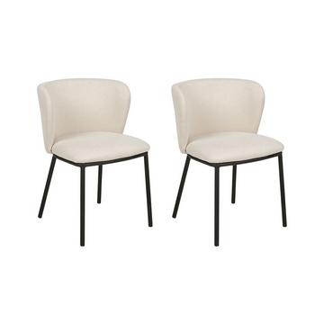 Lot de 2 chaises de salle à manger en Tissu Moderne MINA