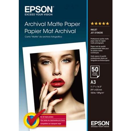 EPSON  EPSON Archival Matt Paper A3 S041344 InkJet 189g 50 Blatt 