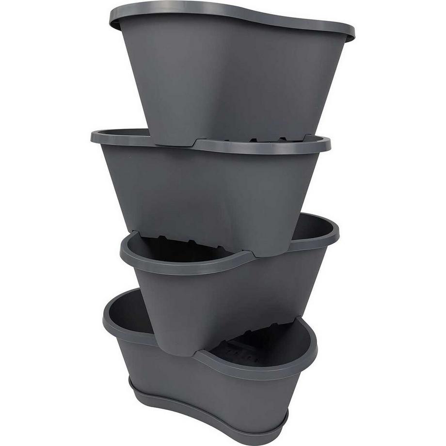 mutoni Fioriere impilabili Petalis grigio  