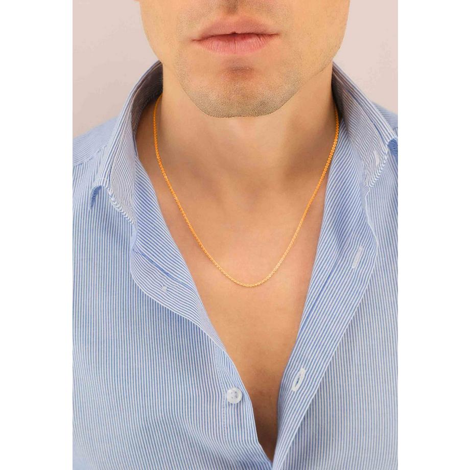 MUAU Schmuck  Collier rond d'forçat en or rose 750, 1,7mm, 60cm 