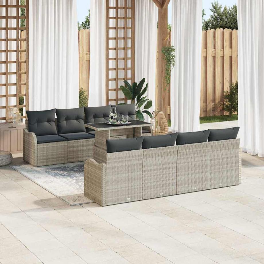 VidaXL Mobilier de jardin poly rattan  