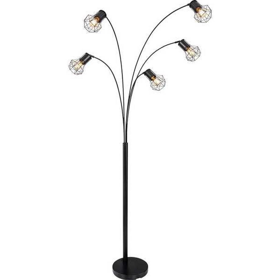 Lampadaire Priska métal noir mat 5xE27
