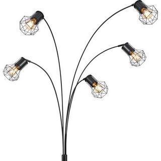 mutoni Lampada da terra Priska metallo nero opaco 5xE27  