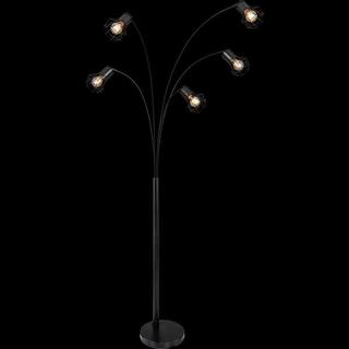 mutoni Lampada da terra Priska metallo nero opaco 5xE27  