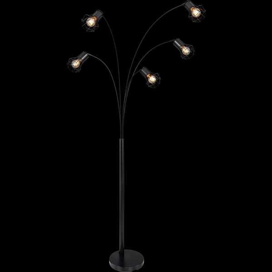 mutoni Lampada da terra Priska metallo nero opaco 5xE27  