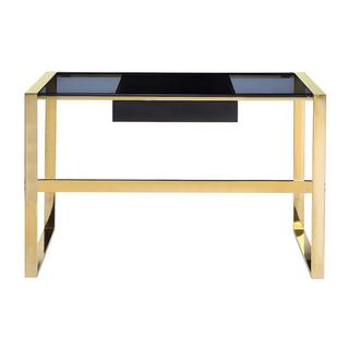 Vente-unique Bureau SALI 1 tiroir Verre trempé acier  