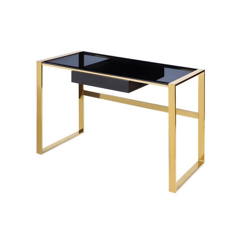 Bureau SALI 1 tiroir Verre trempé acier