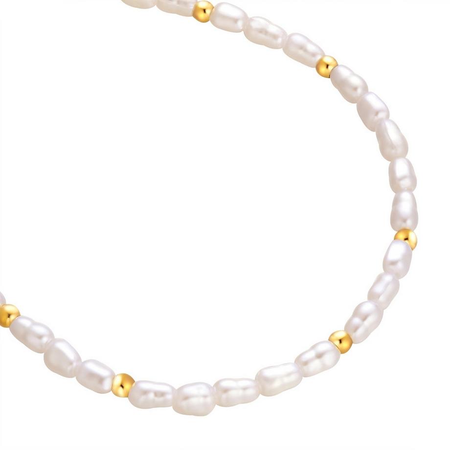 Yokoamii  Armband Edelstahl gelbgold Perle (synth.) 