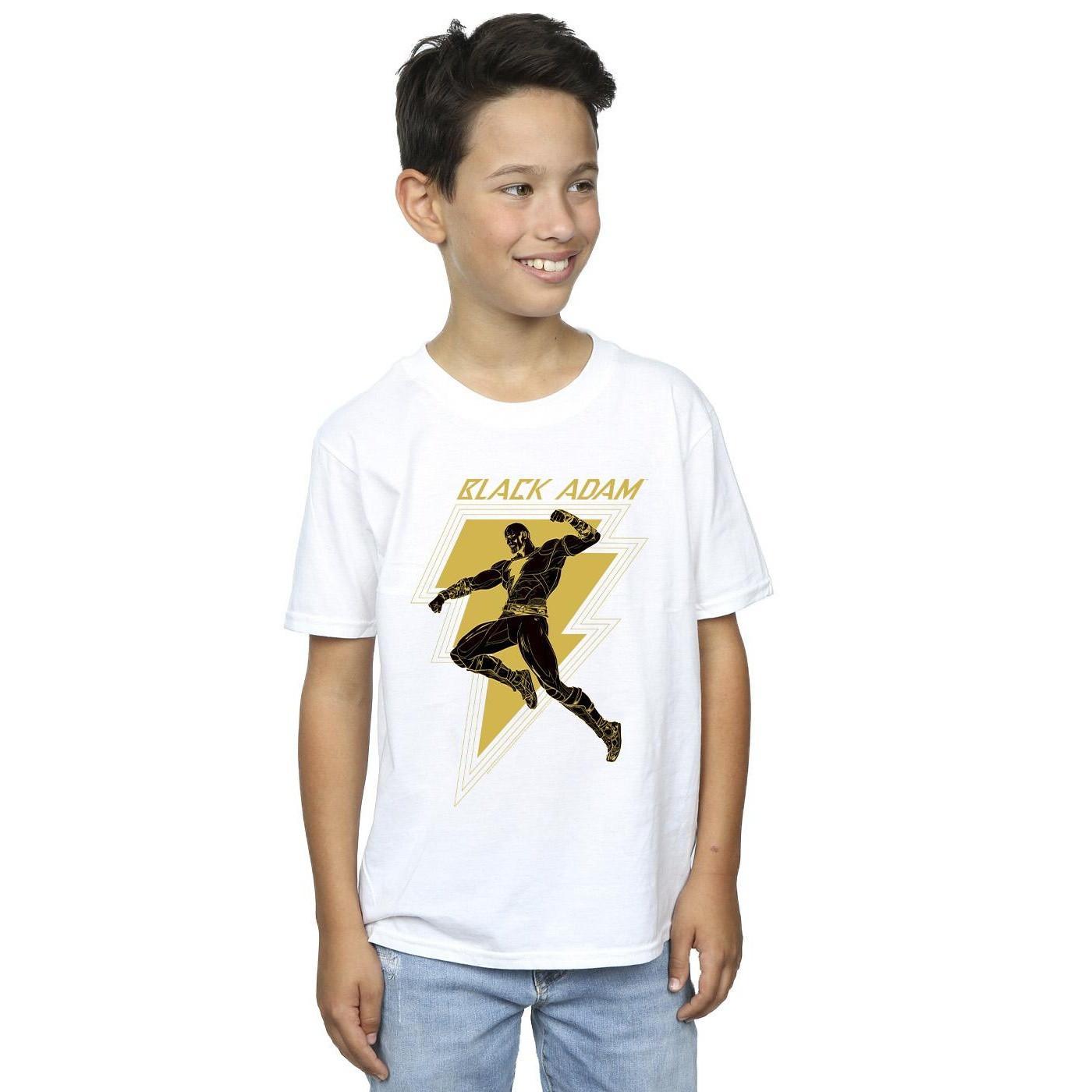 DC COMICS  Tshirt BLACK ADAM GOLDEN BOLT CHEST 