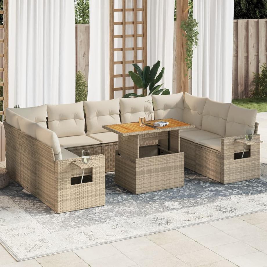 VidaXL set di divani da giardino Polirattan  