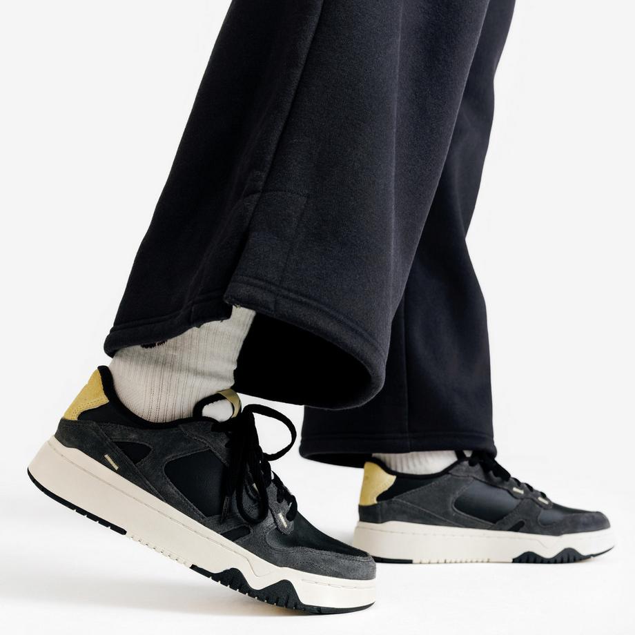 DECATHLON Scarpe Basse Stringate in Pelle Turnschuhe aus Leder und Wildleder  CJ80 gelb 