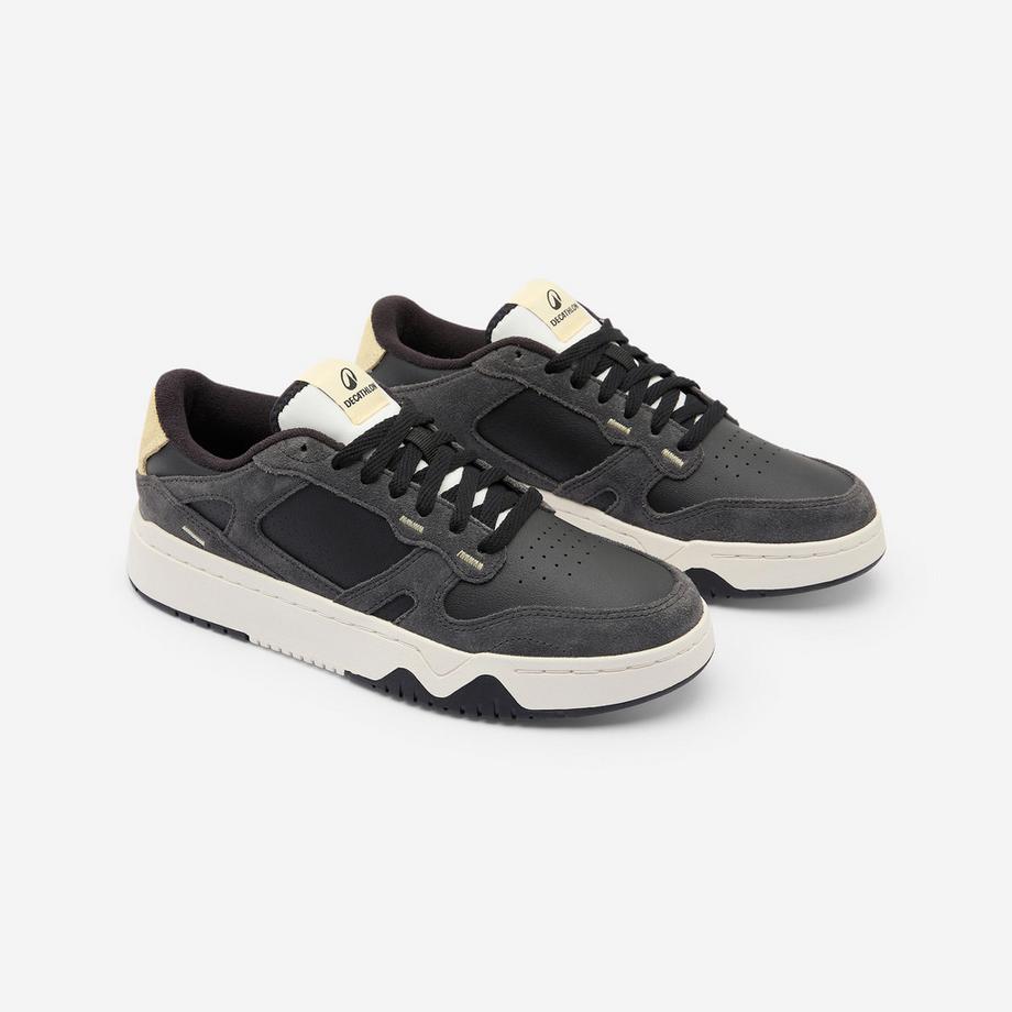 DECATHLON Scarpe Basse Stringate in Pelle Turnschuhe aus Leder und Wildleder  CJ80 gelb 