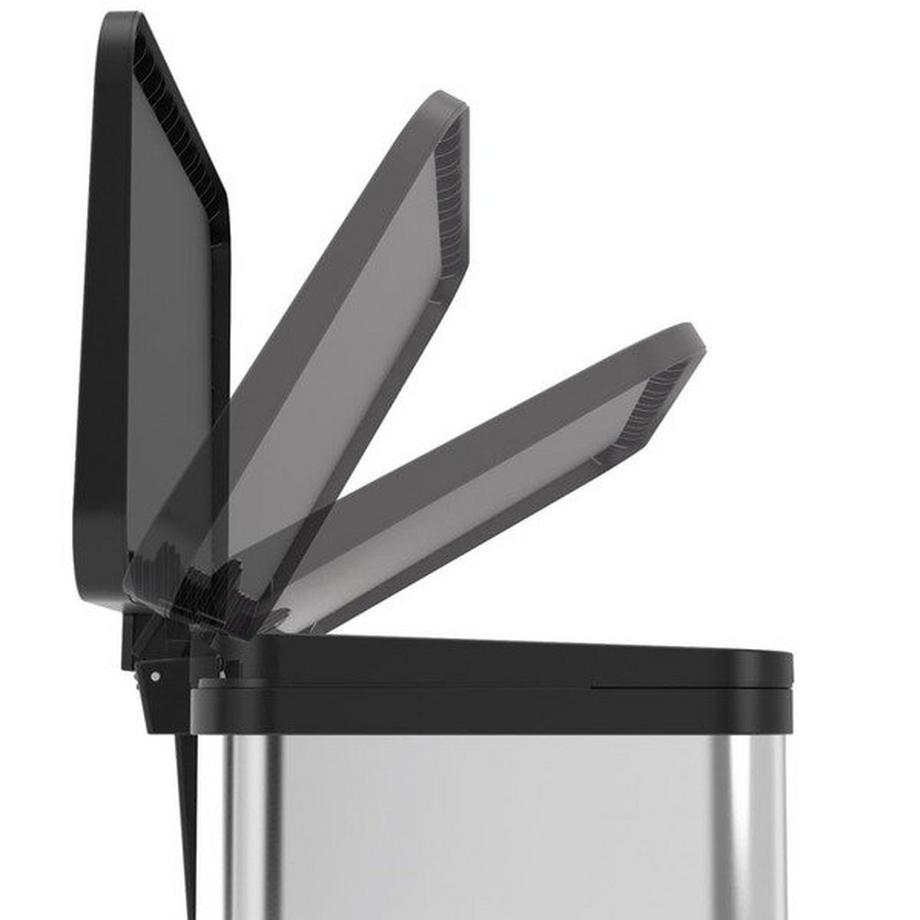 Hailo Collecteur de déchets à pédale Öko, duo Plus M, capacité 2 x 9 l, inox.  