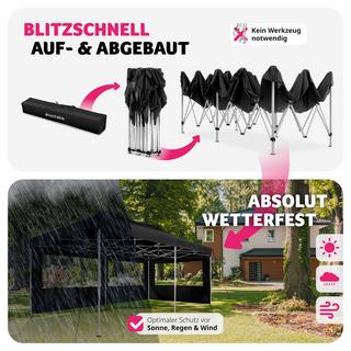 Tectake Tonnelle 6 x 3 m avec 2 rideaux  