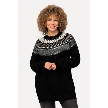 Pull norvégien à col rond et manches longues, tricot fin et doux