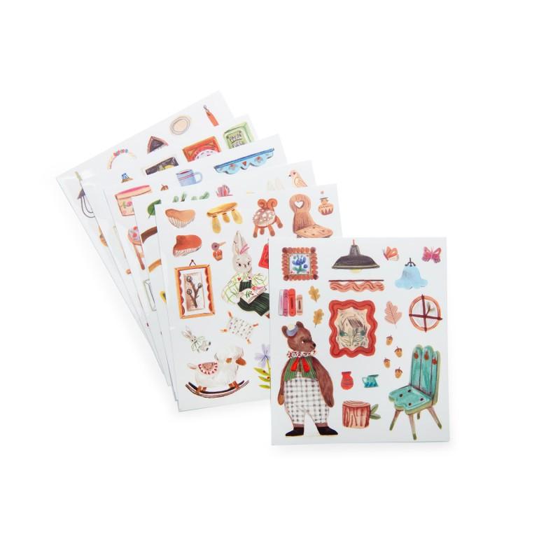 Moulin Roty  Stickerheft 20 Seiten, Les Minouchkas 