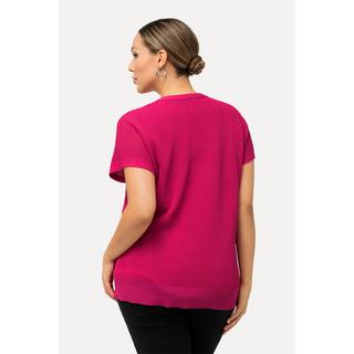 Ulla Popken Maglione Oversize Strutturato Scollo a V Senza Maniche  