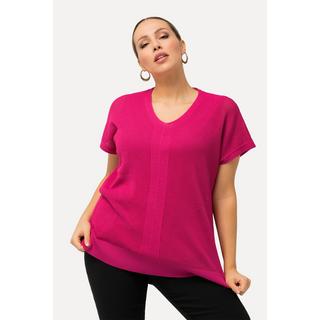 Ulla Popken Maglione Oversize Strutturato Scollo a V Senza Maniche  