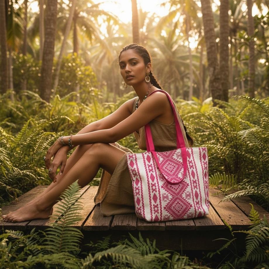 LUCKY & LOVE Tribe gewobener Shopper  