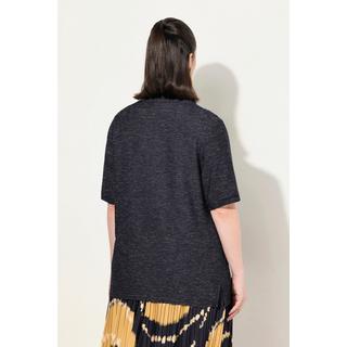 Ulla Popken Sweat-shirt structuré col V manches courtes  