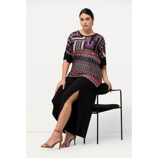 Ulla Popken Pantaloni in Jersey Spacchi Gamba Larga Vita Elastica  