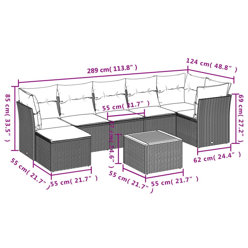 VidaXL Ensemble de canapés de jardin rotin synthétique  