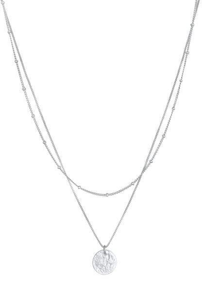 Elli  Collier Pendentif Femme Plaque 2 Couches 