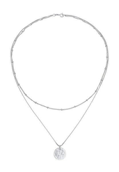 Elli  Collier Pendentif Femme Plaque 2 Couches 