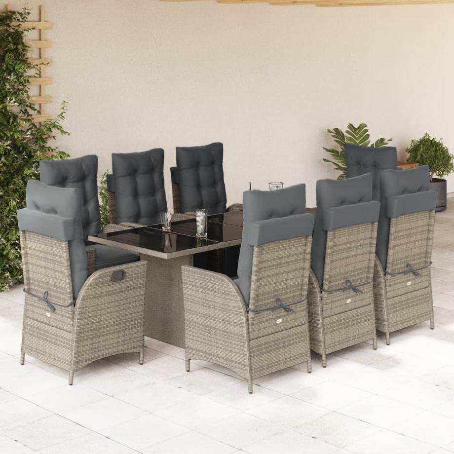 VidaXL Ensemble à manger de jardin rotin synthétique  