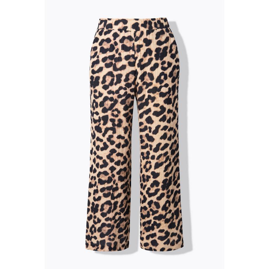Studio Untold Pantaloni Wide Leg Mussola Stampa Leopardata  