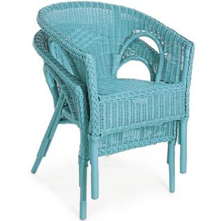 mutoni Fauteuil de jardin Alliss bleu  