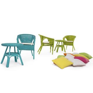 mutoni Fauteuil de jardin Alliss bleu  