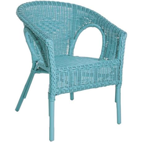 mutoni Fauteuil de jardin Alliss bleu  