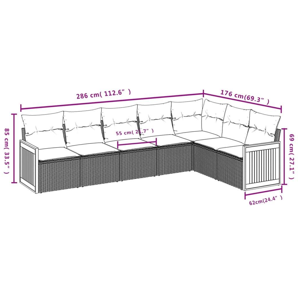 VidaXL set divano da giardino Polirattan  