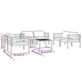 VidaXL Salon de jardin aluminium  