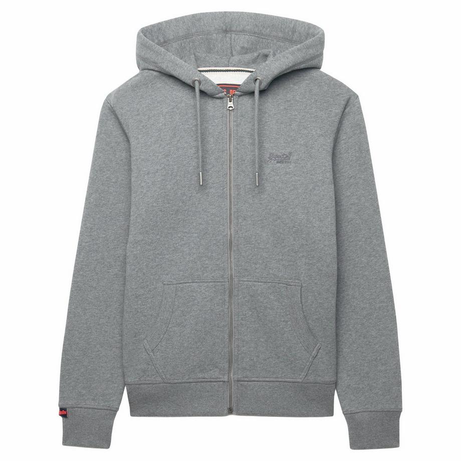 Giacca da ginnastica Uomini Aderente alla figura-Essential Logo Zip Hoodie