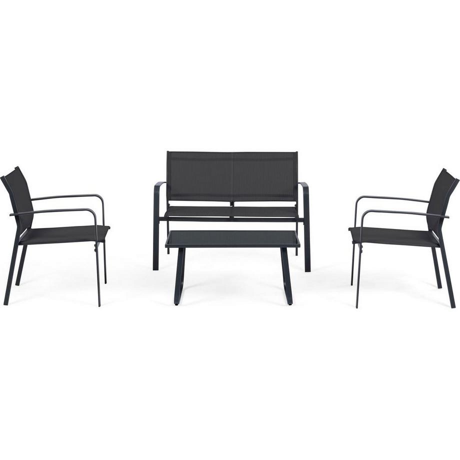 mutoni Groupe de sièges Arent anthracite (jeu de 4)  