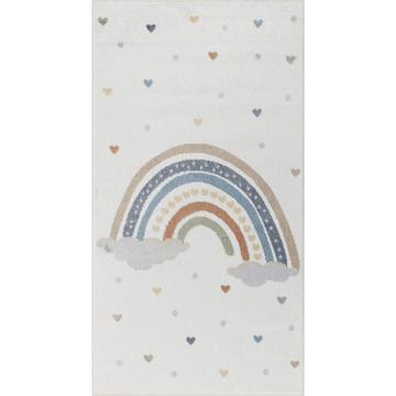 BOW Tapis Enfant Lavable en Machine Arc-en-Ciel RAINI