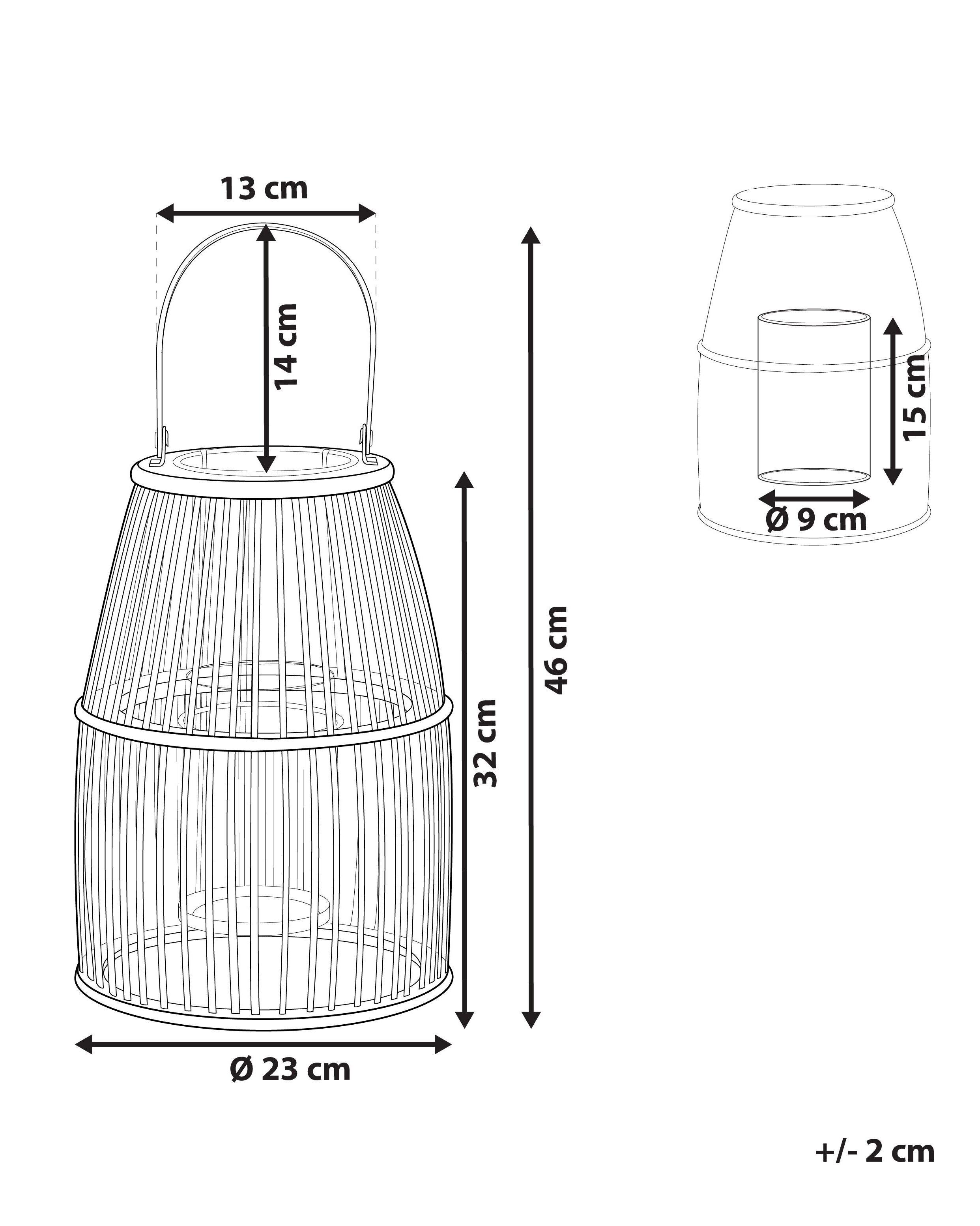 Beliani  Laterne aus Bambusholz Boho HOSTE 