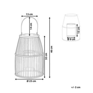 Beliani  Laterne aus Bambusholz Boho HOSTE 