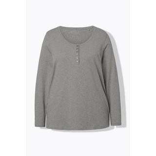 Ulla Popken Maglia Basic Maniche Lunghe Abbottonatura Regular Fit  