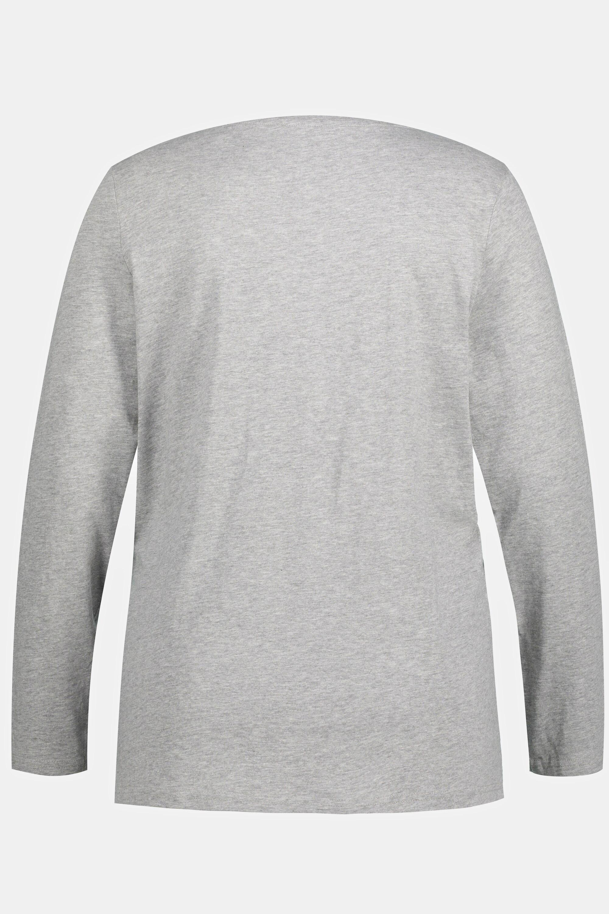 Ulla Popken Maglia Basic Maniche Lunghe Abbottonatura Regular Fit  