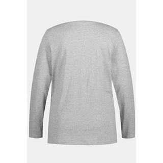 Ulla Popken Maglia Basic Maniche Lunghe Abbottonatura Regular Fit  