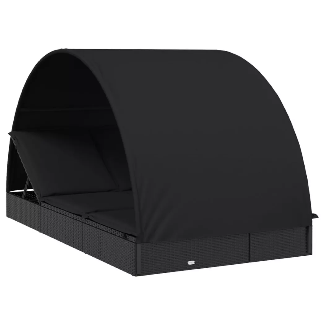 VidaXL - Sonnenliege poly-rattan, One Size, Schwarz